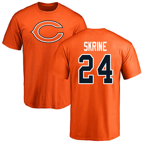 Chicago Bears Men Orange Buster Skrine Name and Number Logo NFL Football #24 T Shirt->nfl t-shirts->Sports Accessory